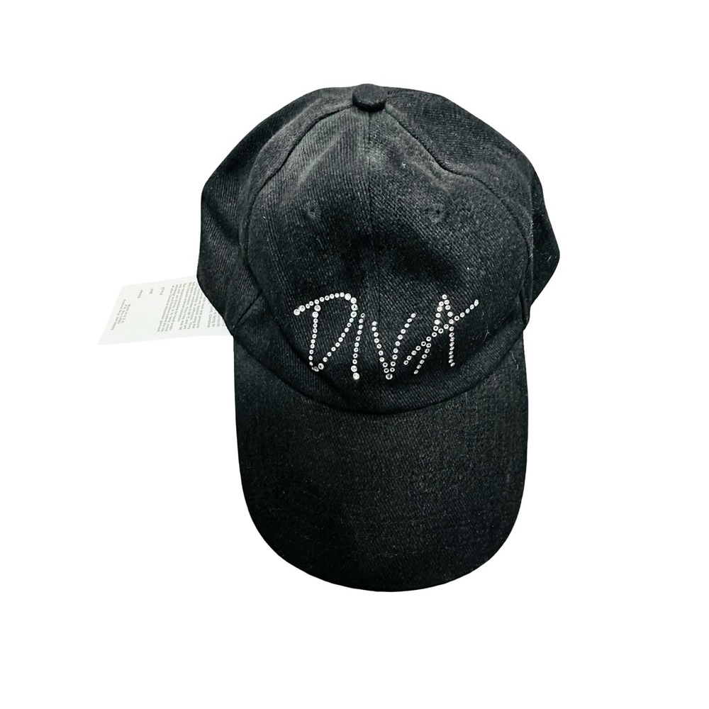 Christine Alexander NWT Black Cap with Rhinestone Accents DIVA